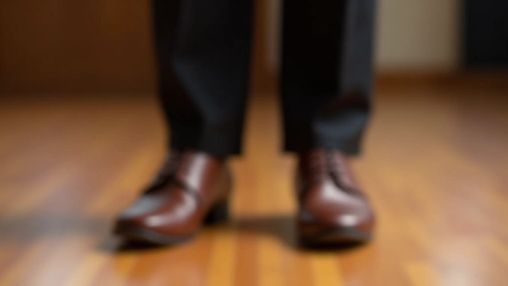 Close-up of dance shoes and feet in proper dance stance, polished wooden floor, proper posture shown, detail shot